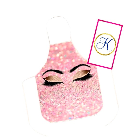 Jeweled Lash Diva Apron | Makeup Artist Apron | Lash Tech Apron | Pink Apron - Picture 3 of 3